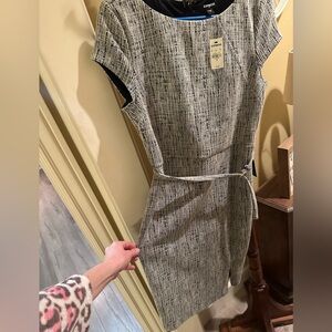 Express Monochrome Textured Midi Dress